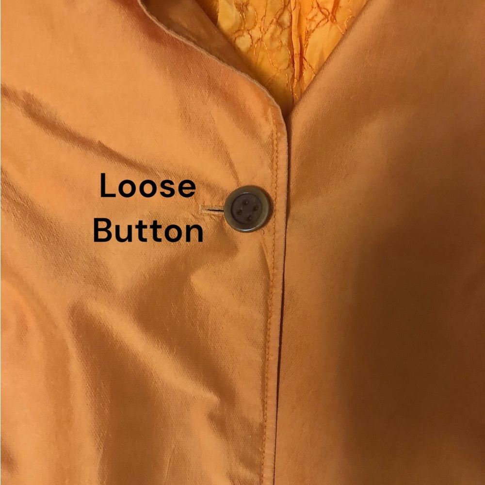 Saks Fifth Avenue Silk Orange Jacket Size L - Picture 10 of 11